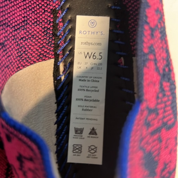 Rothys Fuchsia Navy Snakeskin Python Print Women’s Size 6.5 - Picture 12 of 16